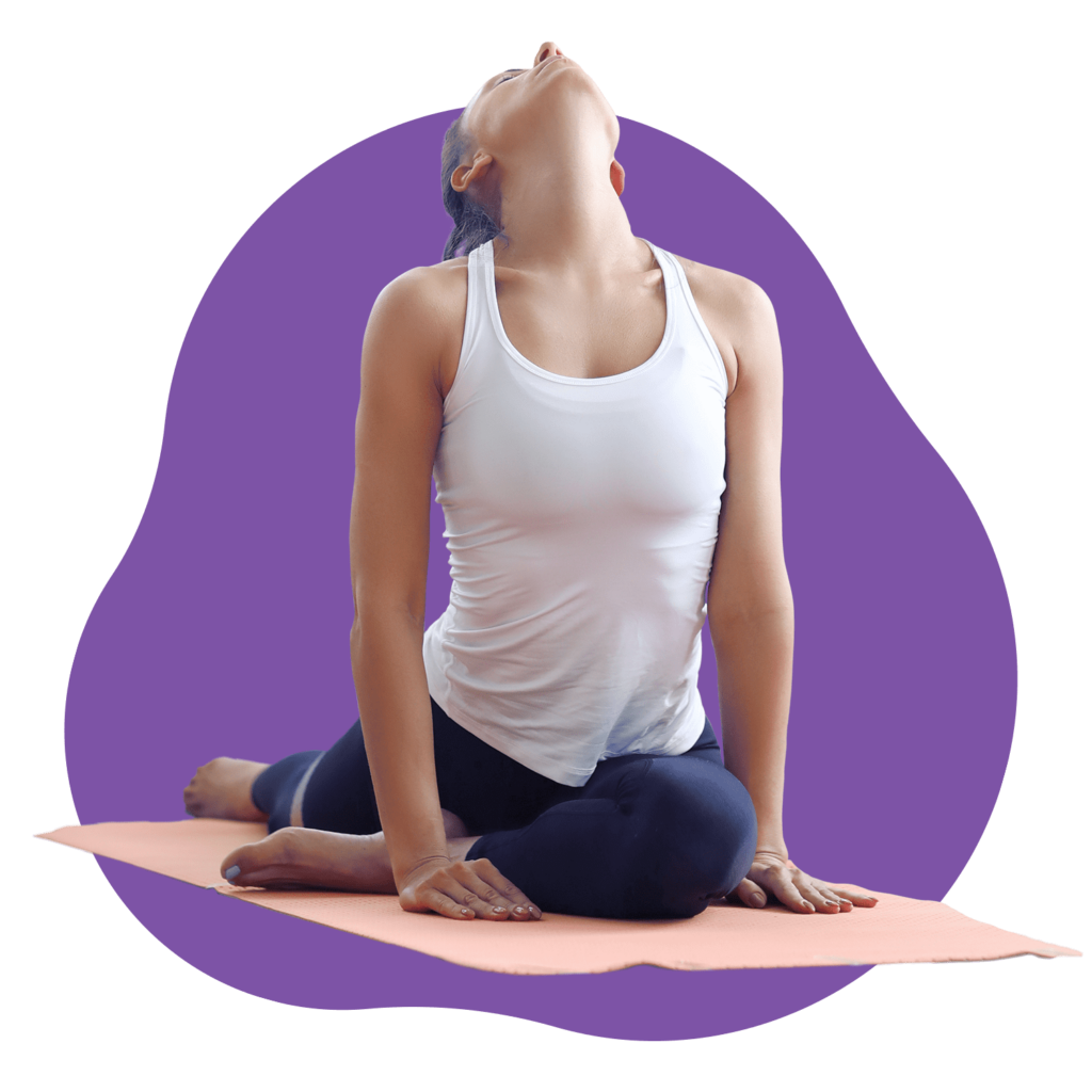 Woman in the "Kapotasana" Yoga Asana