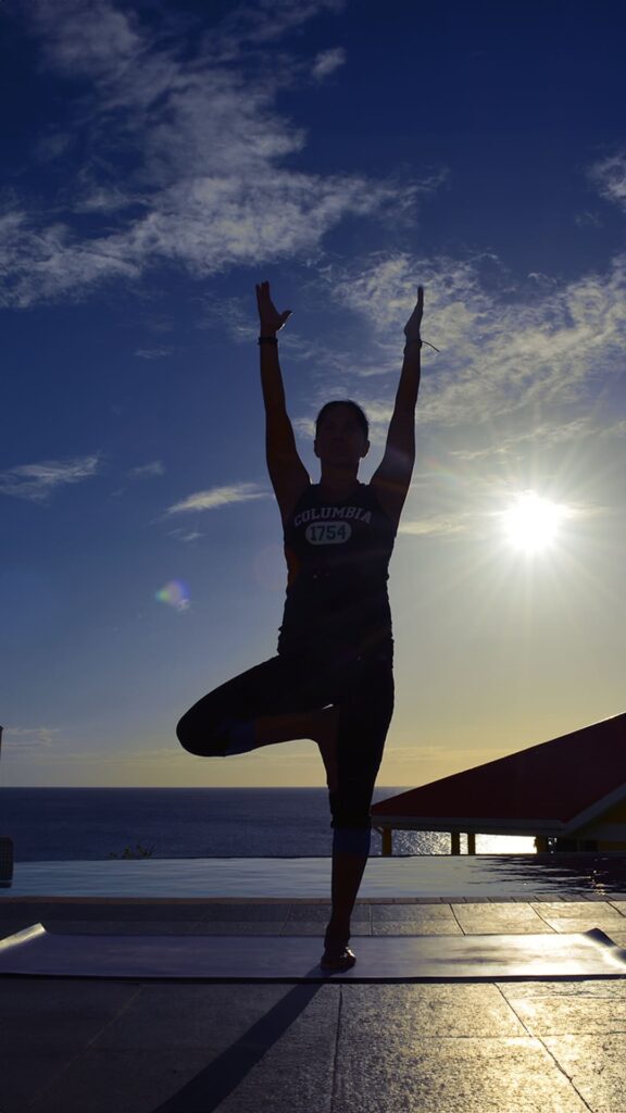 Soraya Riera in the "Vrikshasana" Yoga Asana